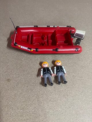 Barco hinchable Playmobil con figuras