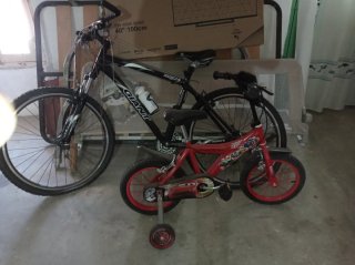 Bicicleta Giant y Bicicleta Infantil Roja