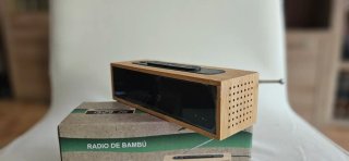 Radio Reloj Despertador Bambú LED