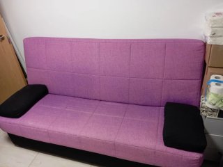 Sofá Cama Libro morado y negro