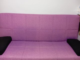 Sofá Cama Libro morado y negro