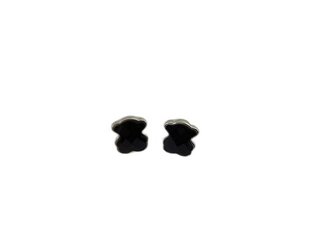 Pendientes Oso Plata 925mm Negro