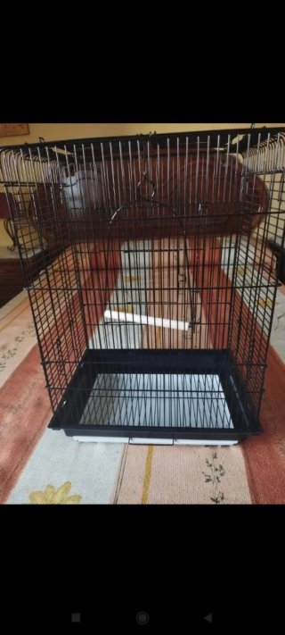 Jaula alta para pájaros negra