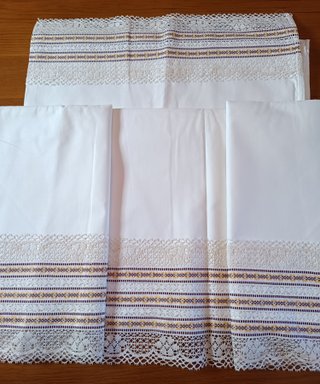 Juego de sábanas blanco vintage. LIQUIDACION