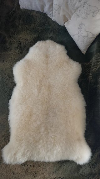 Alfombra Piel de Oveja Beige/Blanca x 2