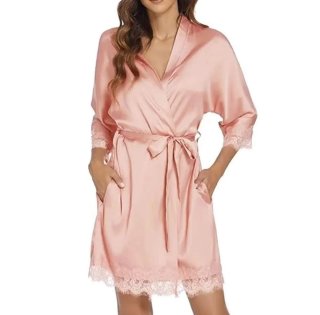 Conjunto Pijama Satén y Encaje