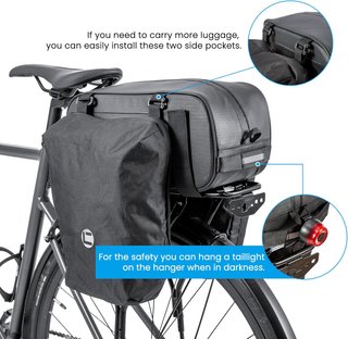 Bolsa trasera bicicleta impermeable 26L
