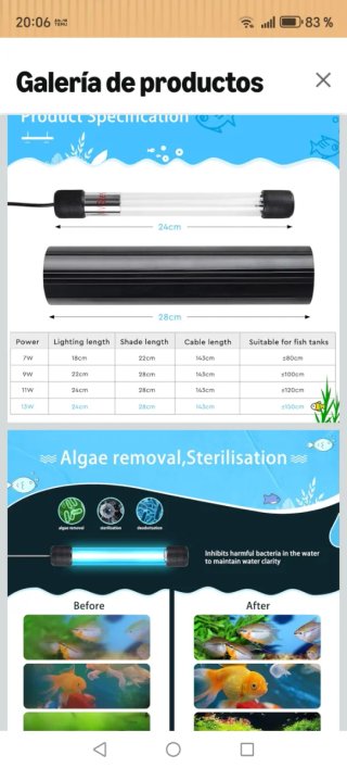 Lampada UV per Acquario Sterilizzatore 220V