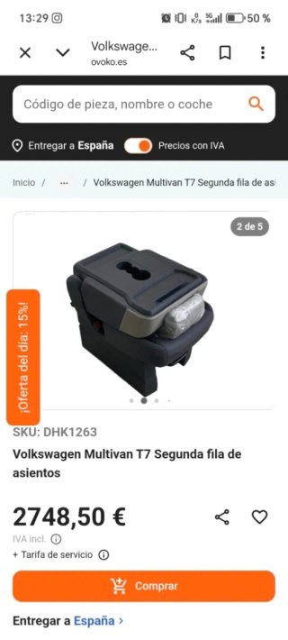 Asiento Volkswagen California / Multivan