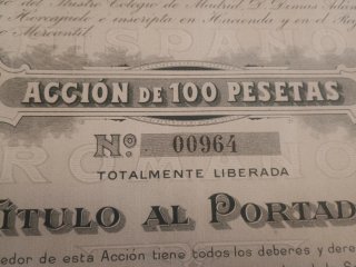 Títulos Acciones Banco Hispano Romano 1912