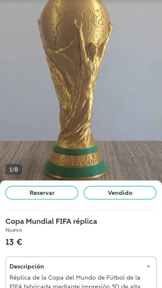 Réplica Copa Mundial FIFA para Christian