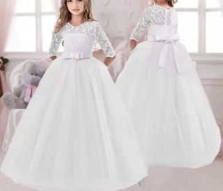 Vestido de fiesta blanco niña