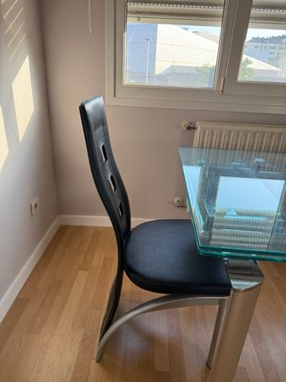 Mesa cristal extensible 6 sillas