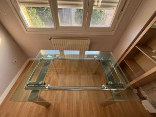 Mesa cristal extensible 6 sillas