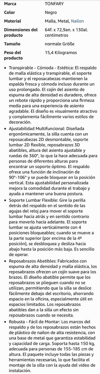 Silla Ergonomica Transpirable TONFARY