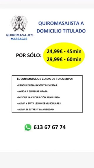 masajista a domicilio