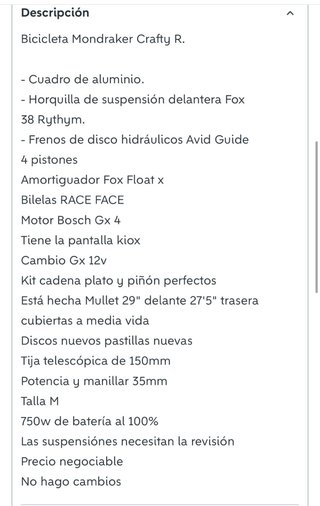 Mondraker Crafty Talla M