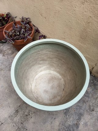 Maceta grande verde menta