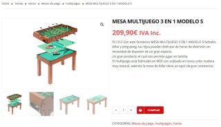 Mesa Multijuegos 3x1 Futbolín, Billar y PingPong