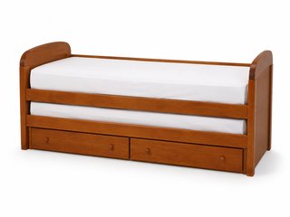 Estructura de cama 2 cajones sin colchón marrón