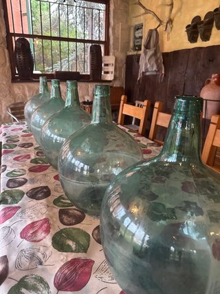 Damajuanas de cristal verdes