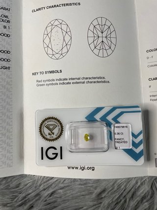 Diamante Natural IGI Amarillo 0.36 CT