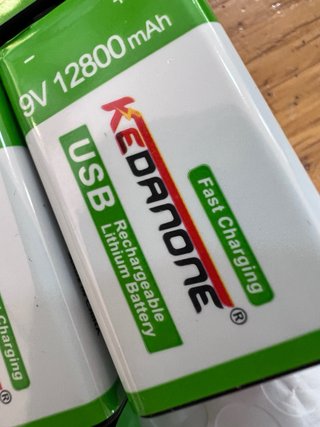 Lote 10 Baterias 9V Kedanone USB Recarregáveis