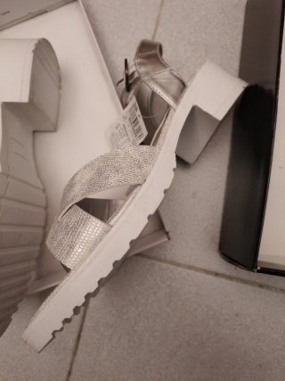 Sandalias LH by La Halle plateadas talla 39