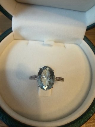 Anillo Platino 950 Aguamarina Natural 2,71ct