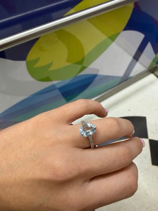 Anillo Platino 950 Aguamarina Natural 2,71ct