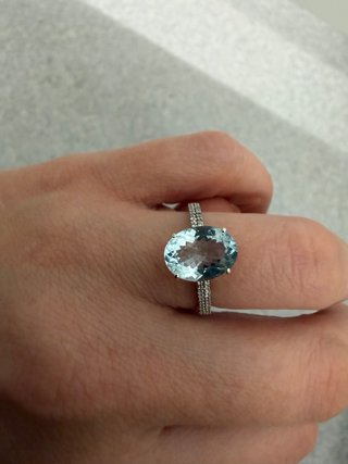 Anillo Platino 950 Aguamarina Natural 2,71ct