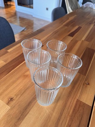 Juego 5 vasos Ikea cristal