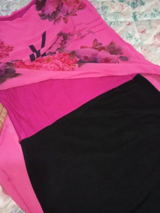 Vestido rosa con estampado floral.SOLO ENVIOS