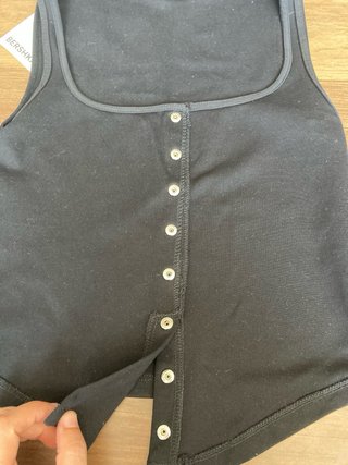 Camiseta Bershka tirantes negra Talla S