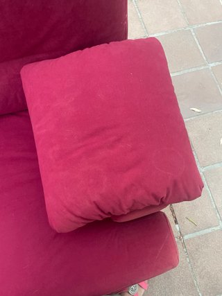 Sofá 3 plazas con chaiselongue rojo