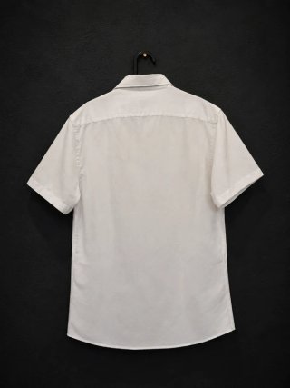 Camisa Zara Slim Fit Blanca Manga Corta