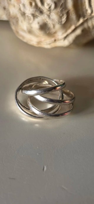 Anillo envolvente espiral plata de ley