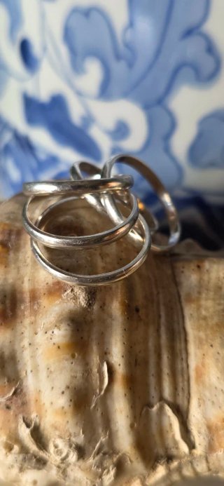 Anillo envolvente espiral plata de ley