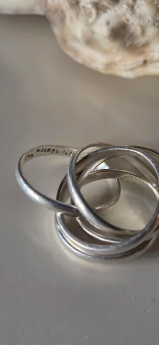 Anillo envolvente espiral plata de ley