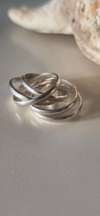 Anillo envolvente espiral plata de ley