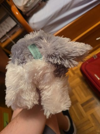 Peluche perro Husky gris y blanco