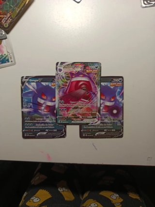 3 Cartas Pokémon Gengar V y VMAX