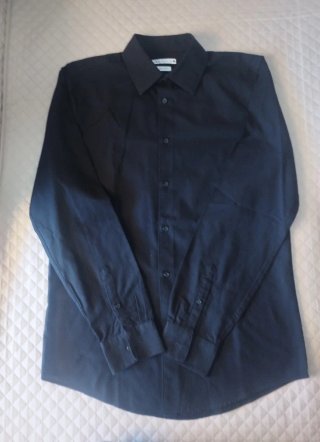 Camisa Zara Hombre Negra Regular Fit