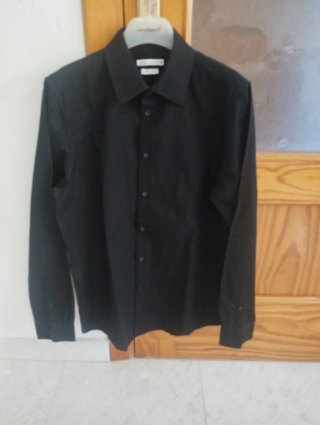 Camisa Zara Hombre Negra Regular Fit
