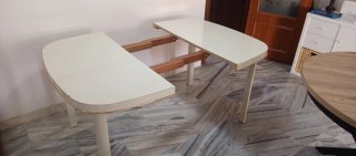 Mesa extensible vintage blanca