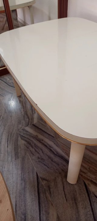 Mesa extensible vintage blanca