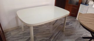 Mesa extensible vintage blanca