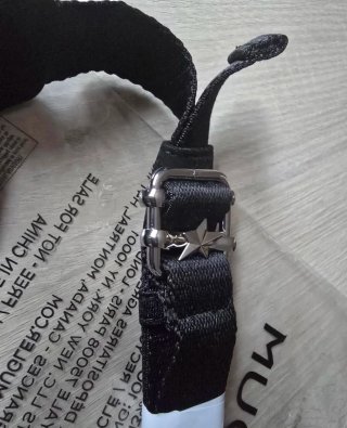 Borsa a spalla Mugler nera con stella argentata
