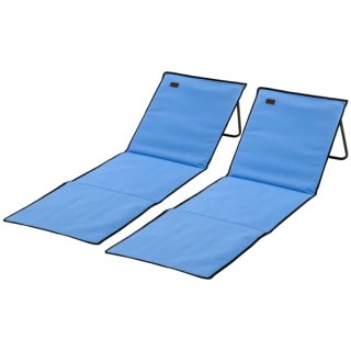 2 Tumbonas Playa Plegables Azul