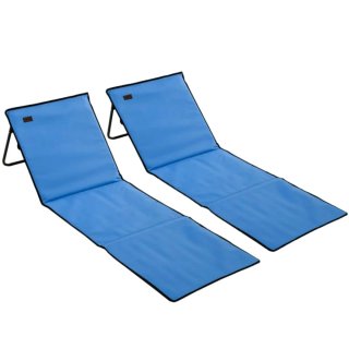 2 Tumbonas Playa Plegables Azul